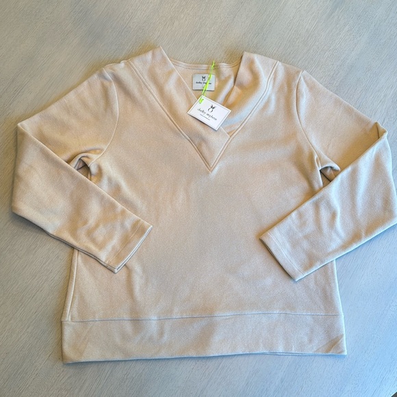 Women’s Dudley Stephens‎ Valley 6131RC Terry Sweatshirt Natural Blush Large NWT - Picture 1 of 12